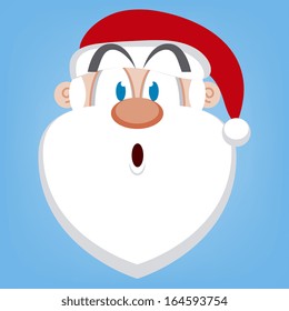 A Vector Cute Cartoon Santa Claus Surprised Face