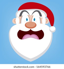 A Vector Cute Cartoon Santa Claus Surprised Face