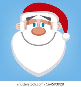 Vector Cute Cartoon Santa Claus Happy Face