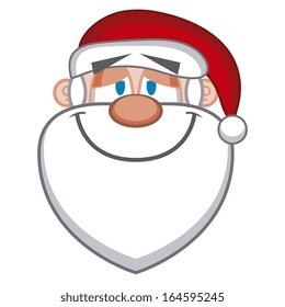 Vector Cute Cartoon Santa Claus Happy Face