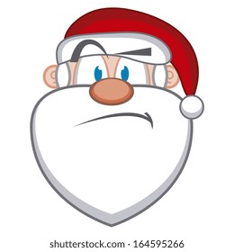 A Vector Cute Cartoon Santa Claus Confused Face