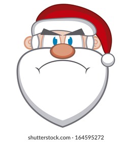 A Vector Cute Cartoon Santa Claus Angry Face