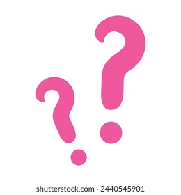 vector cute cartoon style question marks pink.