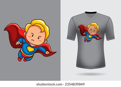 Vector cute cartoon superhero vector icon illustration animal nature icon concept isolated
