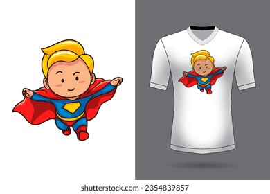 Vector cute cartoon superhero vector icon illustration animal nature icon concept isolated