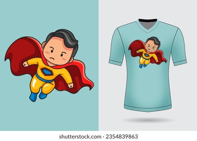 Vector cute cartoon superhero vector icon illustration animal nature icon concept isolated