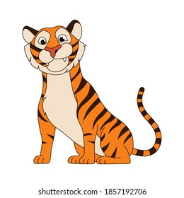 Vector of Cute Cartoon Tiger. eps 10 vector