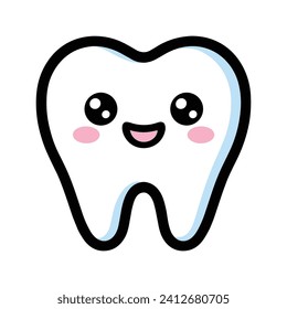 Vector of cute cartoon tooth character 