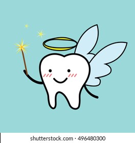 Vector Of Cute Cartoon Of Tooth Fairy 