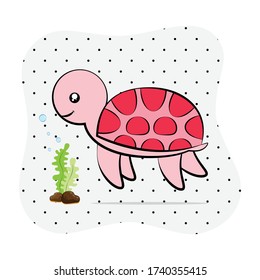 vector of cute cartoon turtle.
