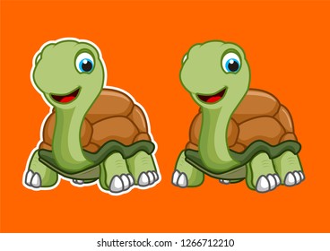 vector of cute cartoon turtles