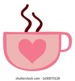 Vector Cute Cartoon Valentine's Coffee Rate Isolated