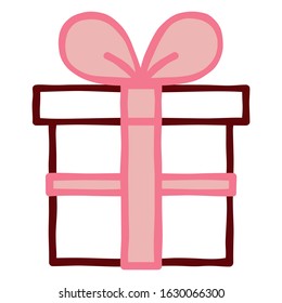 Vector Cute Cartoon Valentine's Day gift Isolated