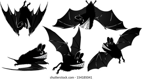 Vector Cute Cartoon Vampire bat