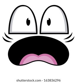 A Vector Cute Cartoon White Astonished Face