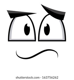 A Vector Cute Cartoon White Confused Face