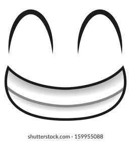 A Vector Cute Cartoon White Happy Face