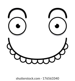 Vector Cute Cartoon White Happy Face 