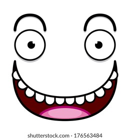 Vector Cute Cartoon White Happy Face