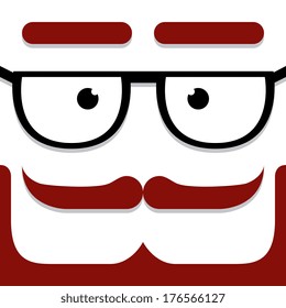 Vector Cute Cartoon White Hipster Face 