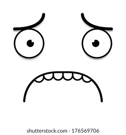 Vector Cute Cartoon White Sad Face 