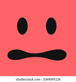 Vector Cute Cartoon White Screaming Face.