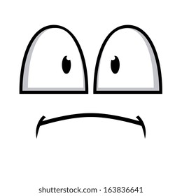 A Vector Cute Cartoon White Shocked Face