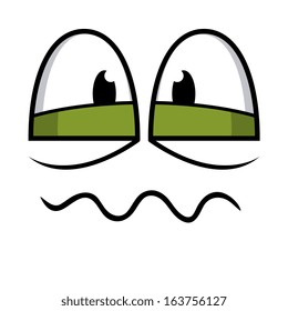 A Vector Cute Cartoon White Sick Face
