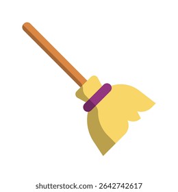 Vector of Cute Cartoon Witch's Broomstick Icon