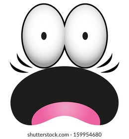 A Vector Cute Cartoon Yellow Astonished Face
