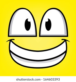 A Vector Cute Cartoon Yellow Happy Face
