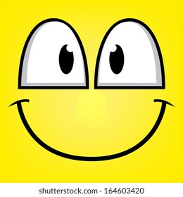 A Vector Cute Cartoon Yellow Happy Face