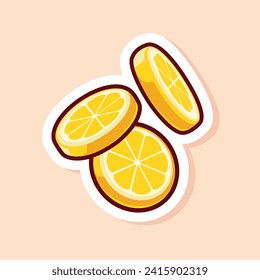 dibujo vectorial lindo de limones de corte amarillo que caen aislados