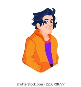 Vector Cute Cartoon Cute Young Man Isolated