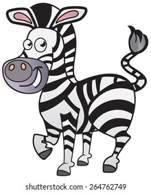 Vector Cute cartoon zebra
