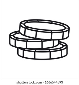 Vector Cute Casino Cartoon Betting Chips Isolated