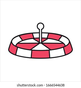 Vector Cute Casino Cartoon Betting Roulette Isolated
