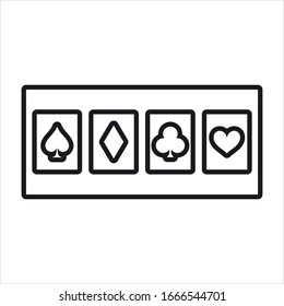 Vector Cute Casino Cartoon Blackjack Table Isolated