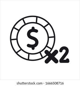 Vector Cute Casino Cartoon Duplicate Bet Chips Isolated