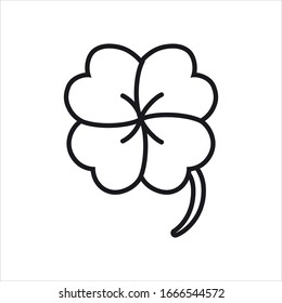 Vector Cute Casino Cartoon Four Leaf Clover Isolated