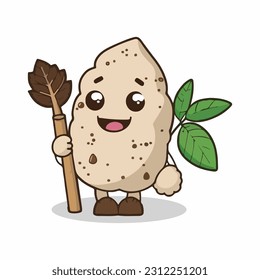 Vektor cute Cassava Cartoon Stil