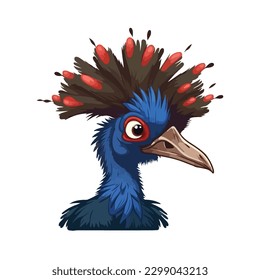 vector cute cassowary cartoon style