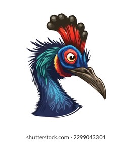 vector cute cassowary cartoon style