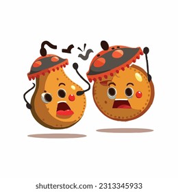 vector cute castanets cartoon style