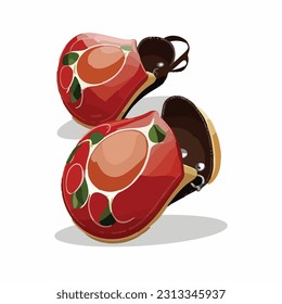 vector cute castanets cartoon style