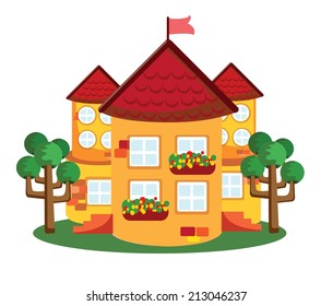 Vector cute castle