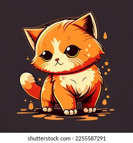Vector Cute Cat Art Illustration
