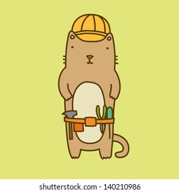 Vector cute cat builder