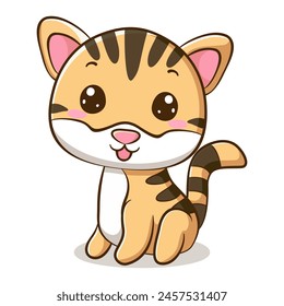 Vector cute cat cartoon character illustration design