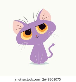 vector cute cat cartoon illustration. animal nature concept isolated. flat cartoon style